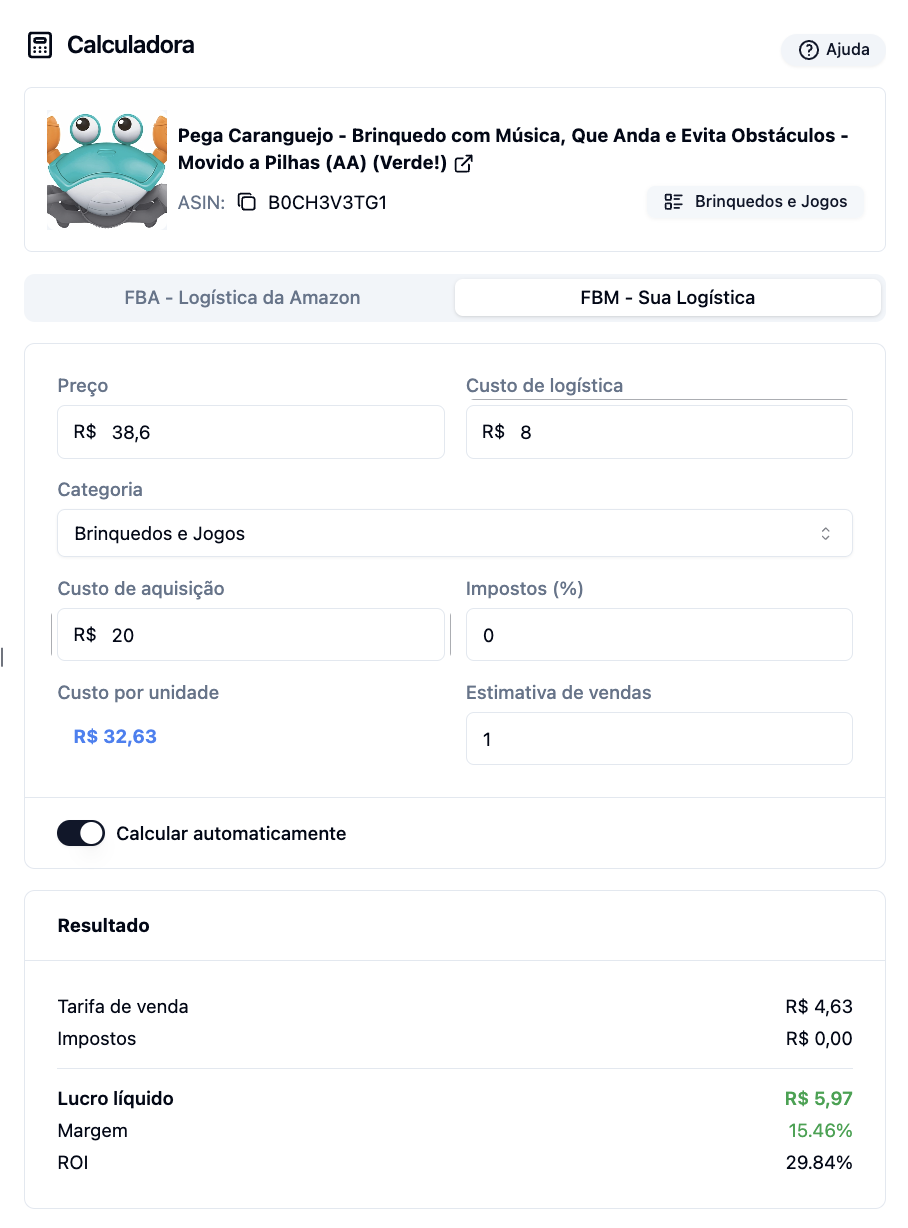 Calculadora FBA
